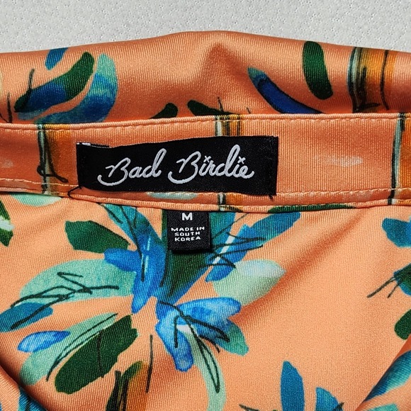 BAD BIRDIE Golf Polo Orange Hawaiian tropical Hotel California performance‎ sz M - Picture 2 of 5